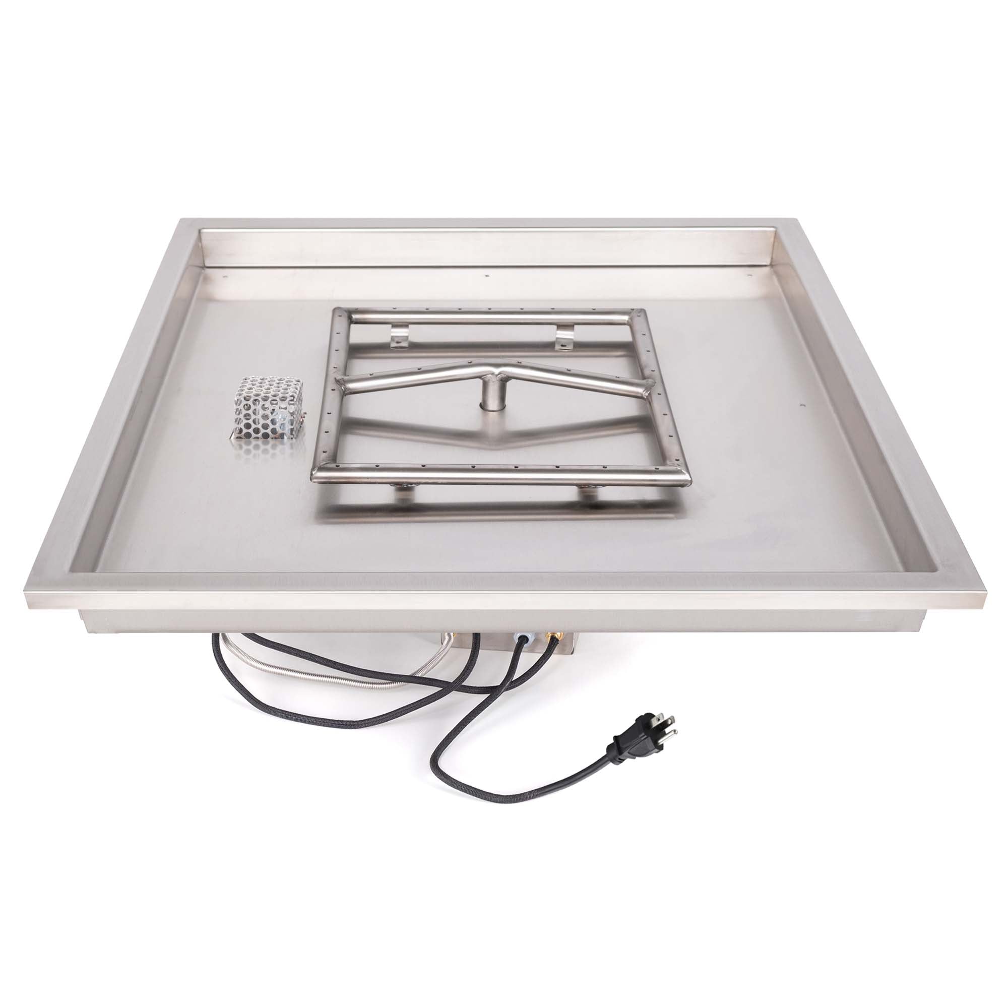 The Outdoor Plus - 36" Square Raised Lip Drop-in Pan & 30" Stainless Steel Square Burner-United Backyard