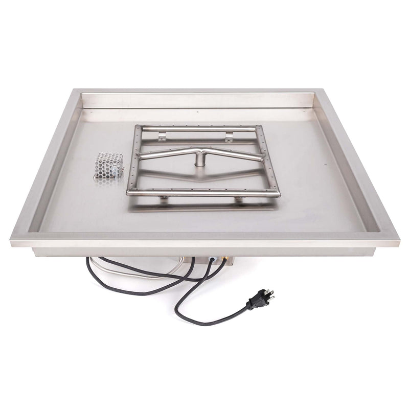 The Outdoor Plus - 36" Square Raised Lip Drop-in Pan & 30" Stainless Steel Square Burner-United Backyard
