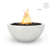 The Outdoor Plus - 38" Luna GFRC Concrete Round Fire Bowl, Natural Gas - Limestone-United Backyard