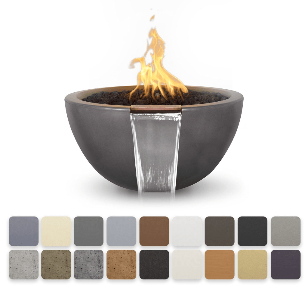 The Outdoor Plus - 38" Luna GFRC Concrete Round Fire & Water Bowl-United Backyard