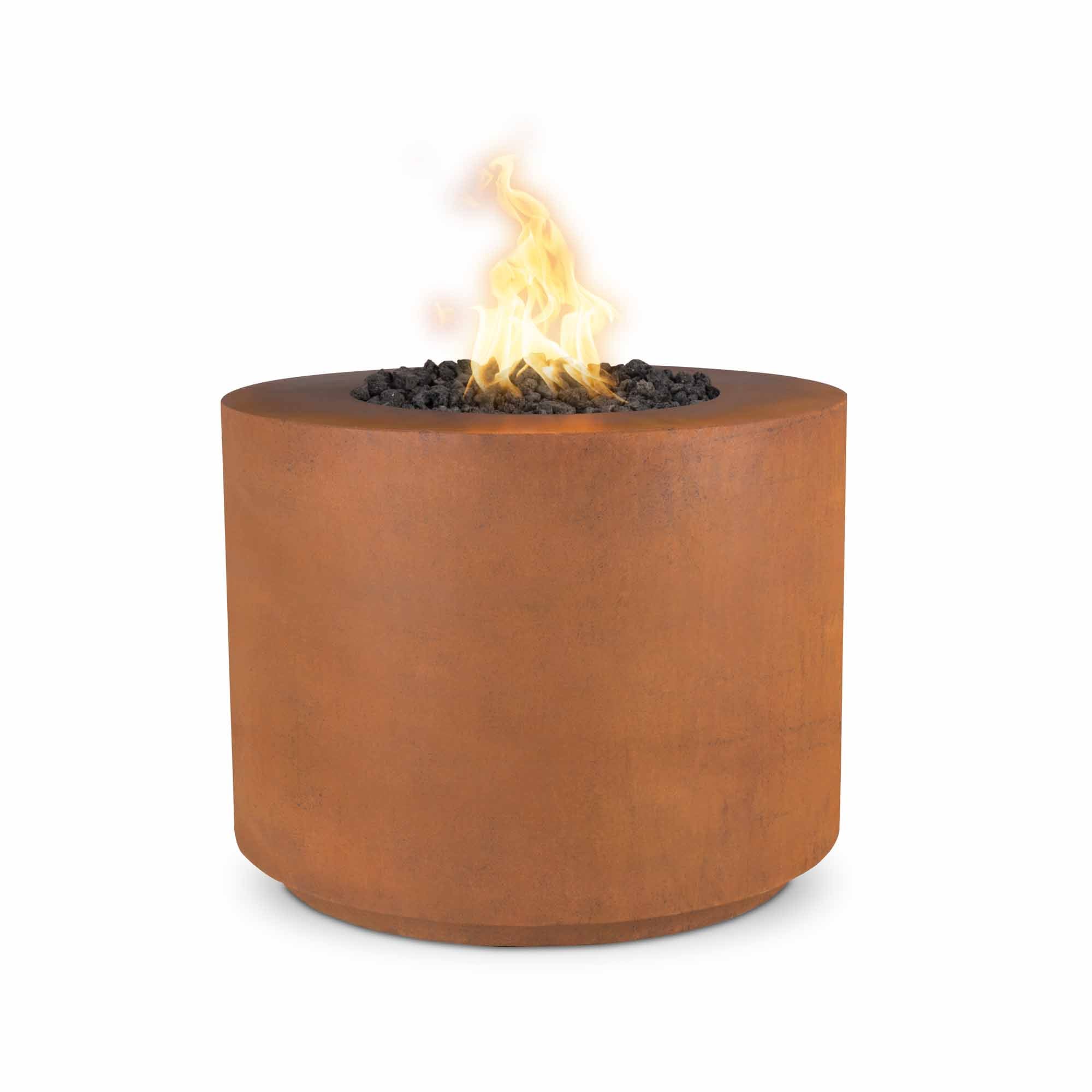 The Outdoor Plus - 42" Beverly Copper & Corten Steel & Stainless Steel Round Fire Pit - Liquid Propane-United Backyard