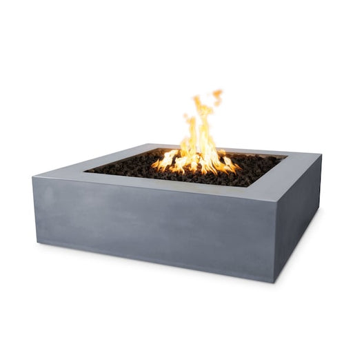 The Outdoor Plus - 42" Square Quad Fire Pit - GFRC Concrete - Low Voltage Electronic Ignition - Natural Gas - Gray-United Backyard