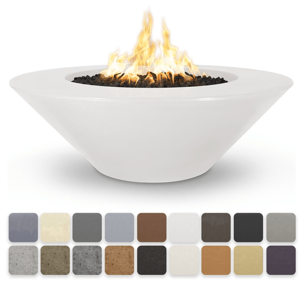 The Outdoor Plus - 48" Cazo Wide Ledge GFRC Concrete Round Natural Gas Fire Pit-United Backyard