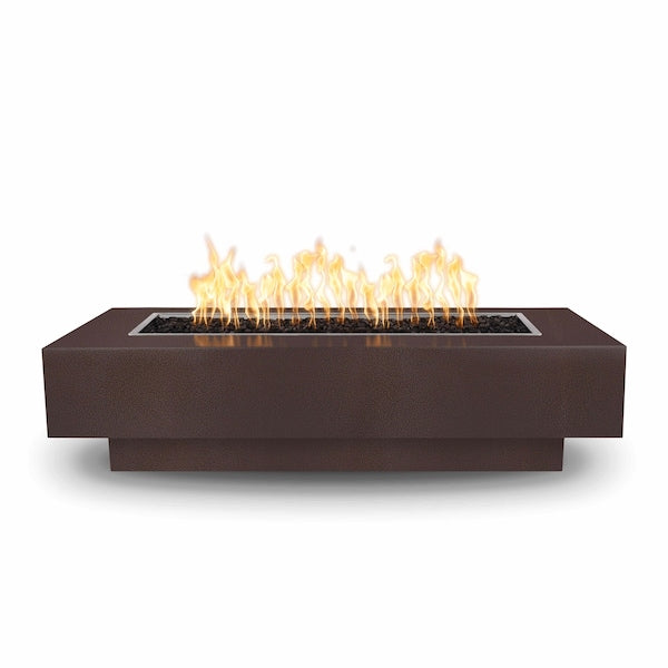 The Outdoor Plus - 48" Coronado Powder Coated Steel Rectangle Fire Pit Table, Natural Gas - Copper Vein-United Backyard