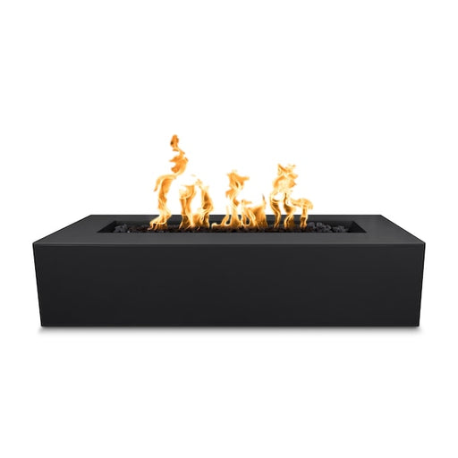 The Outdoor Plus - 48" Rectangular Regal Fire Pit - Powder Coated Metal - Match Lit - Natural Gas - Black-United Backyard