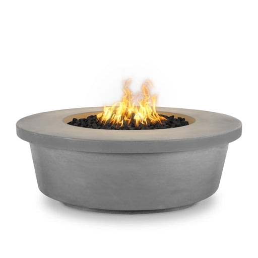The Outdoor Plus - 48" Round Tempe Fire Pit, GFRC Concrete, Low Voltage Electronic Ignition, Natural Gas - Natural Gray-United Backyard