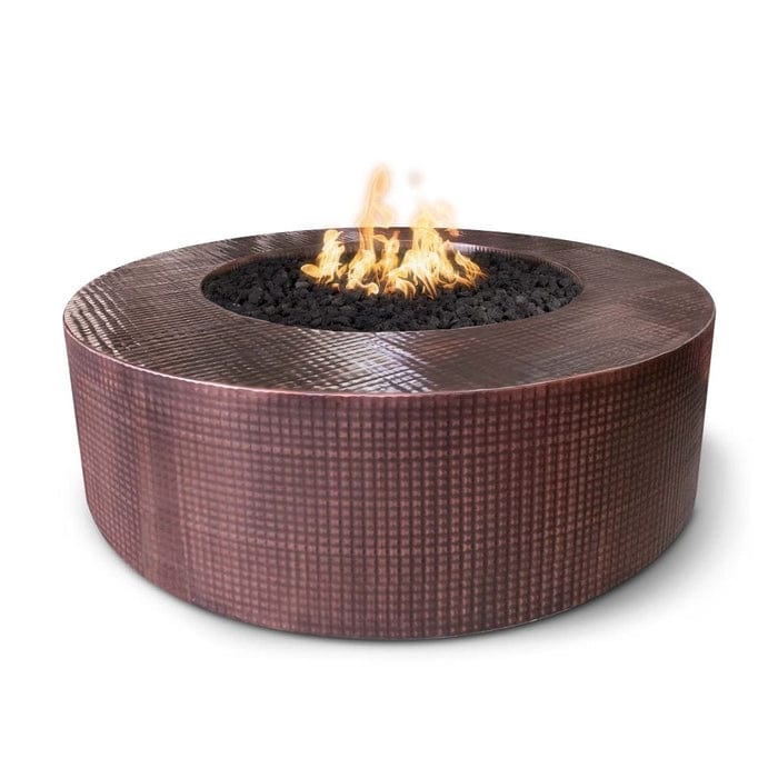 The Outdoor Plus - 48" Unity Copper & Corten Steel & Stainless Steel Round Fire Pit - 18" Tall - Natural Gas-United Backyard