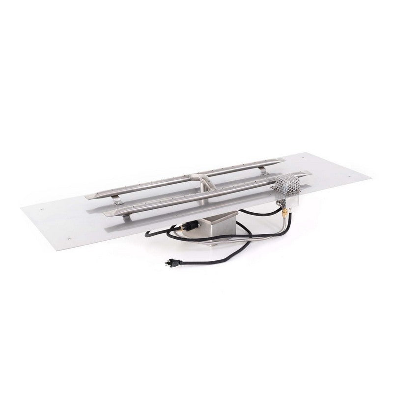 The Outdoor Plus - 48" x 18" Rectangle Flat Pan & 42" x 12" Stainless Steel 'H' Burner - NG, LP-United Backyard