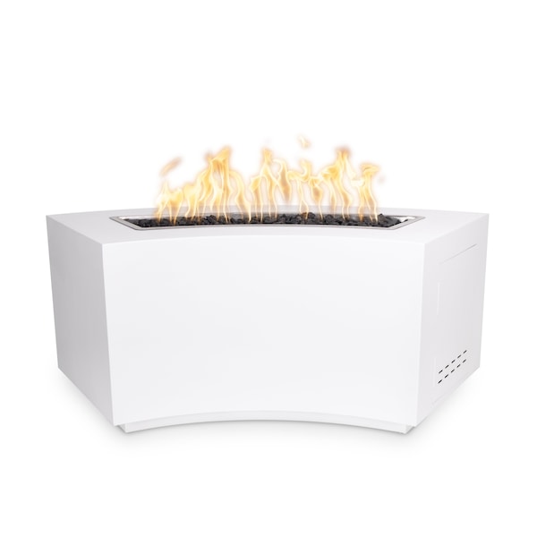 The Outdoor Plus - 60" Curved Dixie Fire Pit - Powder Coated Metal - Match Lit - Liquid Propane - Copper Vein-United Backyard