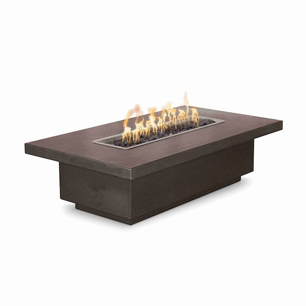 The Outdoor Plus - 60" Rectangular Fremont Fire Table - Powder Coated Metal - Match Lit - Natural Gas - Copper Vein-United Backyard