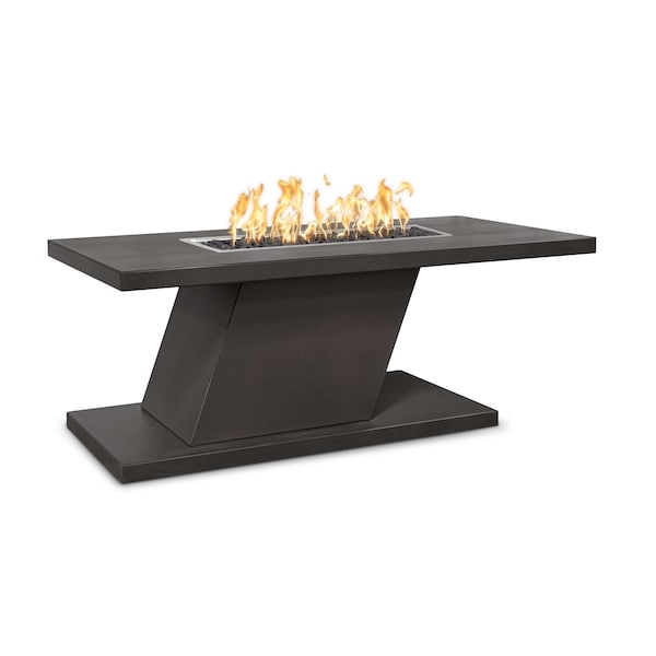 The Outdoor Plus - 60" Rectangular Imperial Fire Table - Powder Coated Metal - Match Lit - Liquid Propane - Black-United Backyard