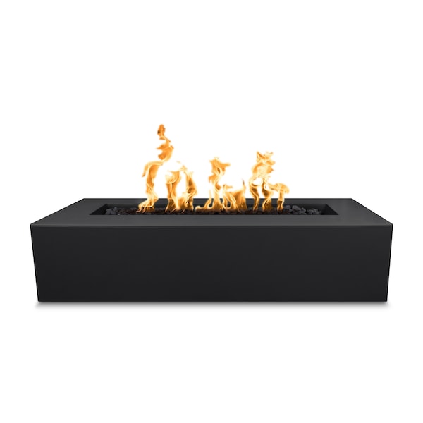 The Outdoor Plus - 60" Rectangular Regal Fire Pit - Powder Coated Metal - Match Lit - Natural Gas - Black-United Backyard