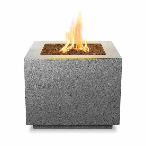 The Outdoor Plus - 60" Square Forma Fire Pit, Powder Coated Metal, Natural Gas - Silver Vein-United Backyard