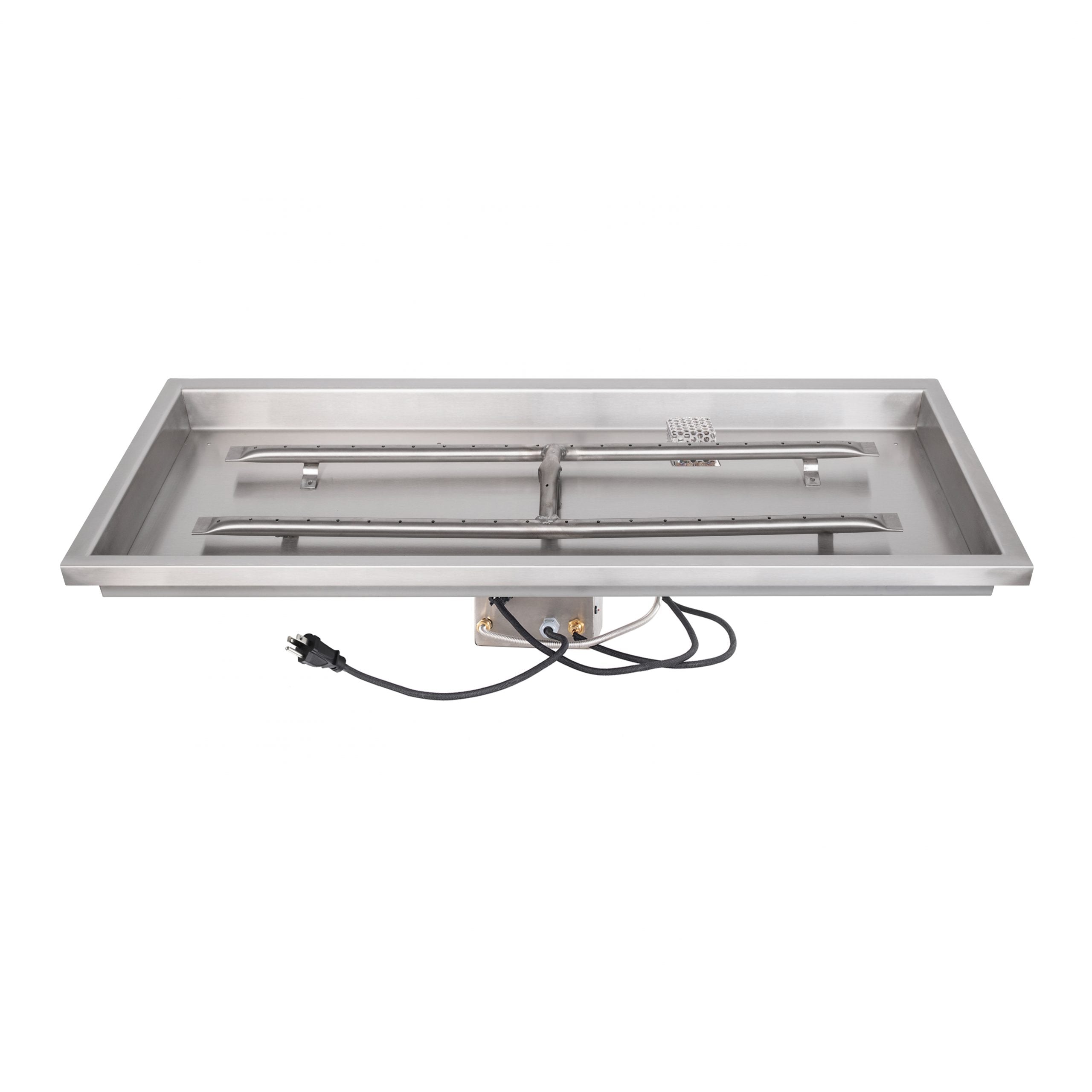 The Outdoor Plus - 60" x 12" Rectangular Rasied Lip Drop-in Pan & 48" x 6" Stainless Steel 'H' Burner-United Backyard