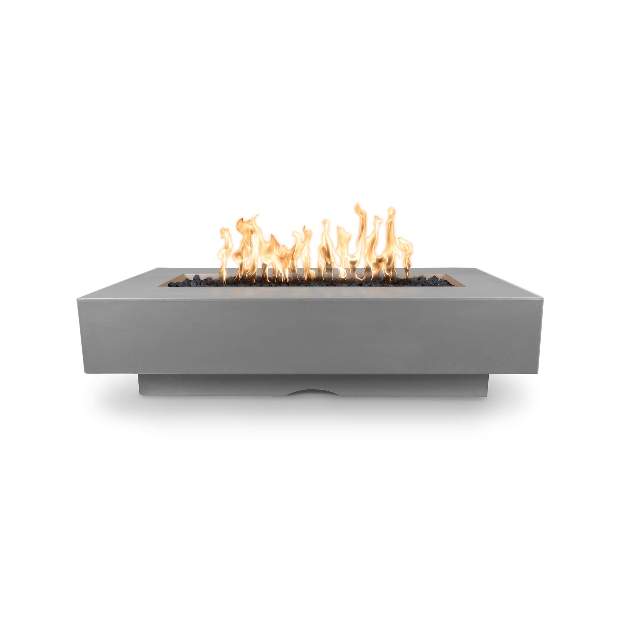 The Outdoor Plus - 72" Del Mar GFRC Concrete Rectangle Fire Pit Table - Liquid Propane - Limestone-United Backyard