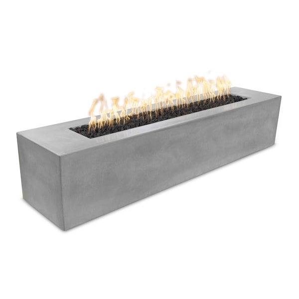 The Outdoor Plus - 72" Rectangular Carmen Fire Pit - GFRC Concrete - Match Lit - Liquid Propane - Natural Gray-United Backyard