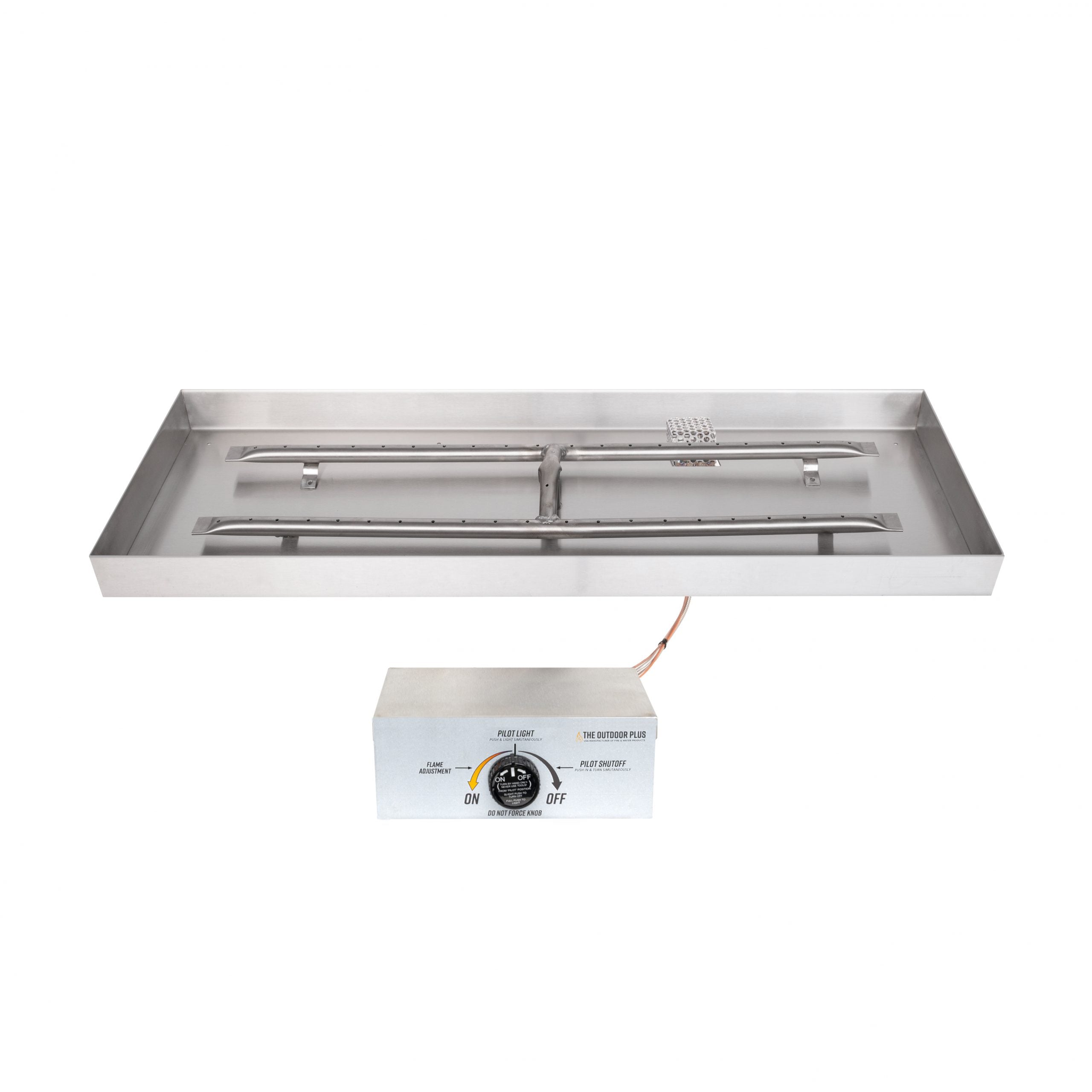 The Outdoor Plus - 72" x 12" Rectangular Lipless Drop in Pan Stainless Steel Linear Burner-United Backyard