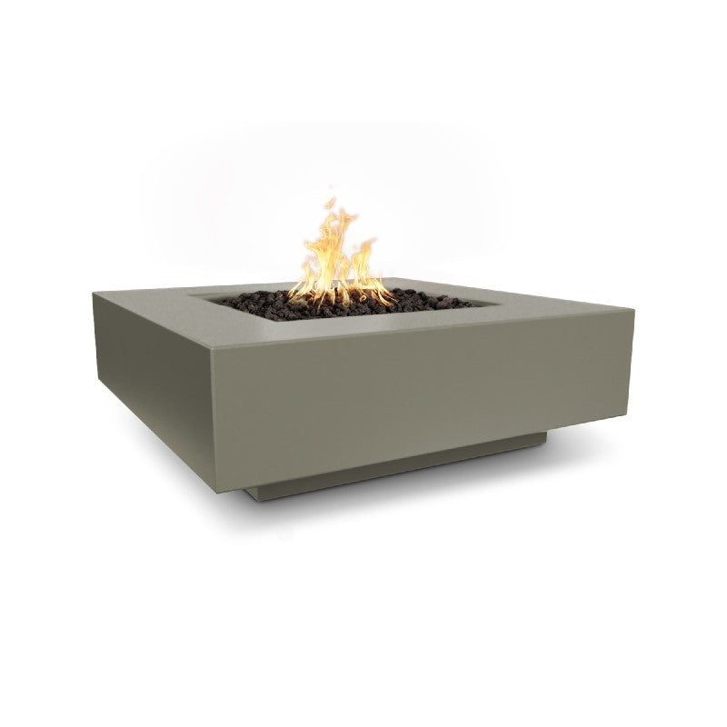 The Outdoor Plus - Cabo 48 Inch Square Concrete 110V Electronic Fire Pit, Ash, Liquid Propane Gas-United Backyard