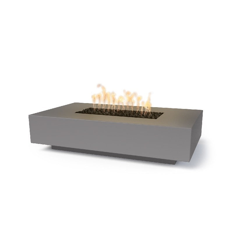 The Outdoor Plus - Cabo 56 Inch Linear Concrete Match Lit Fire Pit, Chestnut, Natural Gas-United Backyard