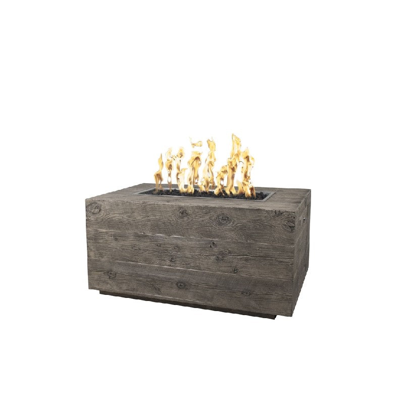 The Outdoor Plus - Catalina 72 Inch Wood Grain Flame Sense Fire Pit, Ivory, Natural Gas-United Backyard