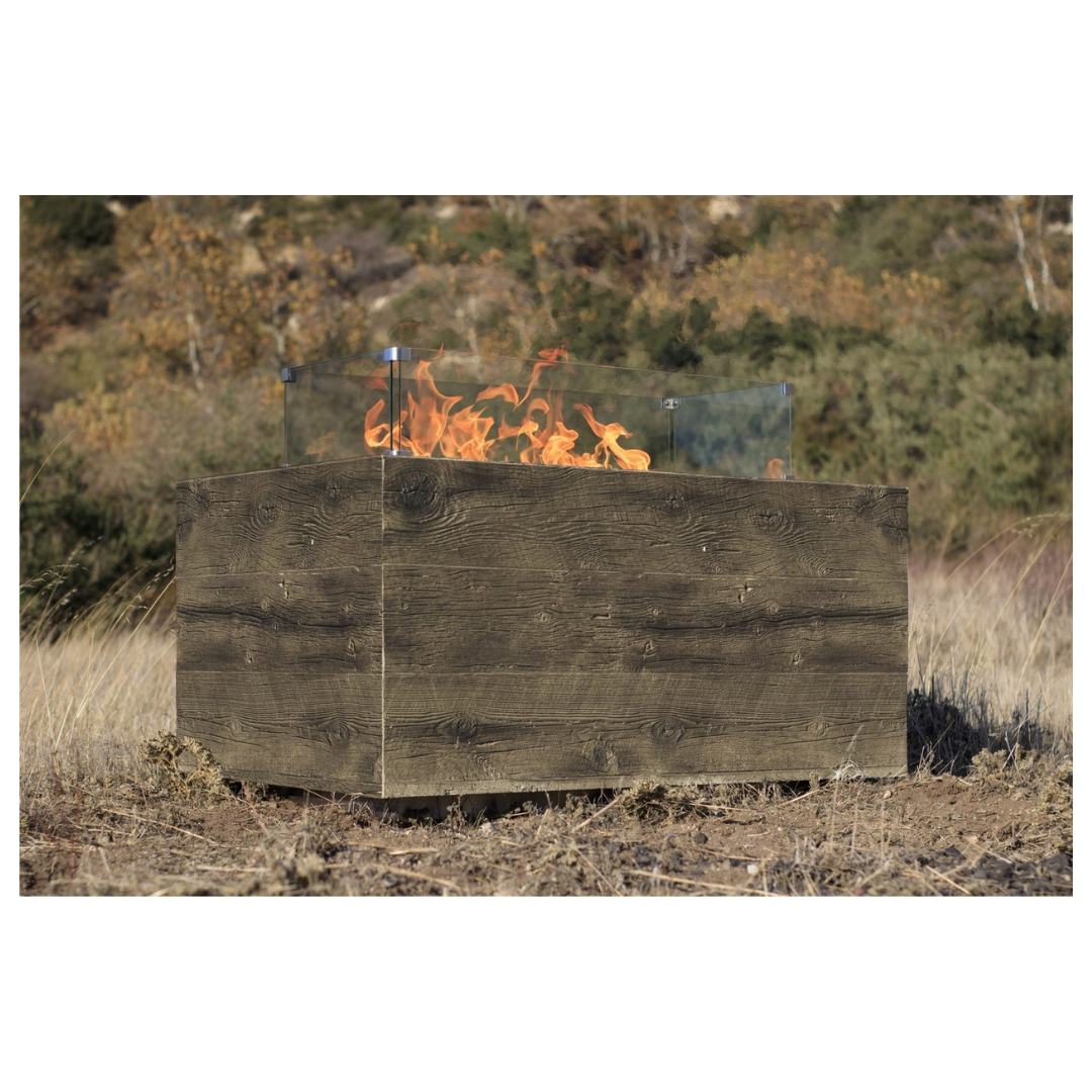 The Outdoor Plus - Catalina 72" Wood Grain Match Lit Fire Pit, Natural Gas - Oak-United Backyard