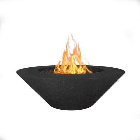 The Outdoor Plus - Cazo 48 Inch Concrete Flame Sense Fire Pit, Black, Natural Gas-United Backyard