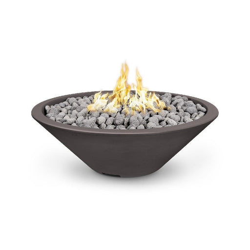 The Outdoor Plus - Cazo 48 Inch Concrete Match Lit Fire Pit - No Ledge, Metallic Copper, Natural Gas-United Backyard
