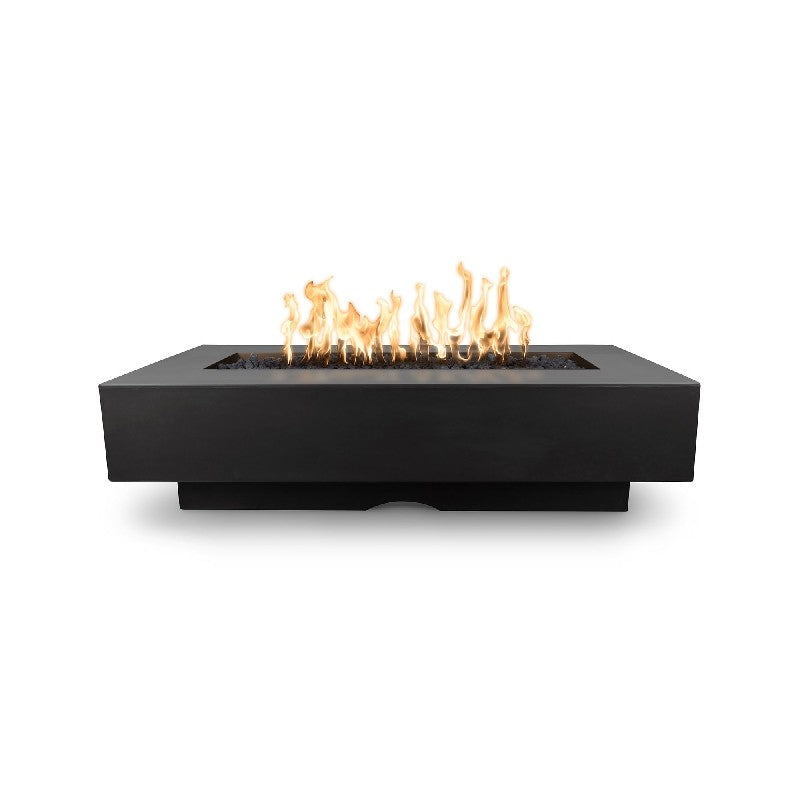 The Outdoor Plus - Del Mar 96 Inch Wood Grain Match Lit Fire Pit, Black, Natural Gas-United Backyard