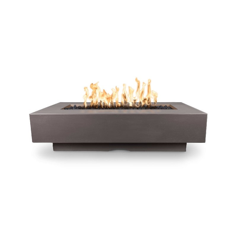 The Outdoor Plus - Del Mar 96 Inch Wood Grain Match Lit Fire Pit, Natural Gray, Natural Gas-United Backyard