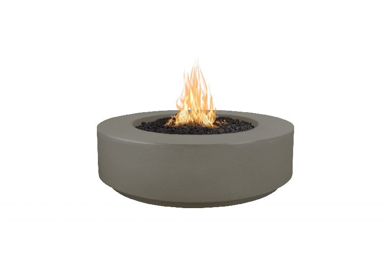 The Outdoor Plus - Florence 42 Inch Concrete Flame Sense Fire Table, Metallic Pearl, Natural Gas-United Backyard