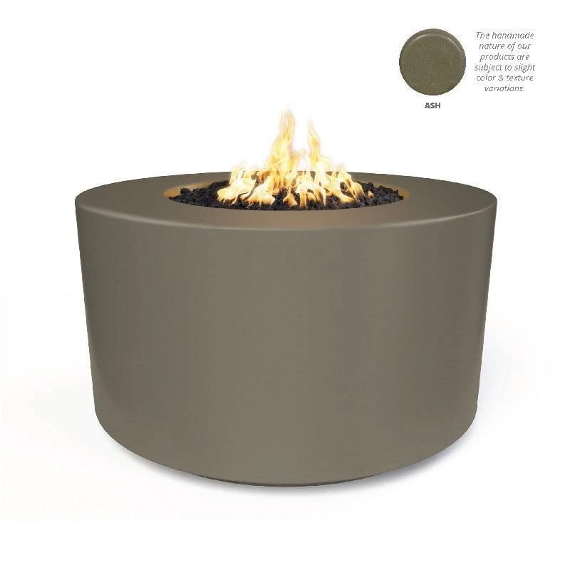 The Outdoor Plus - Florence 42 Inch Concrete Flame Sense Fire Table, Rustic Coffee, Liquid Propane Gas-United Backyard