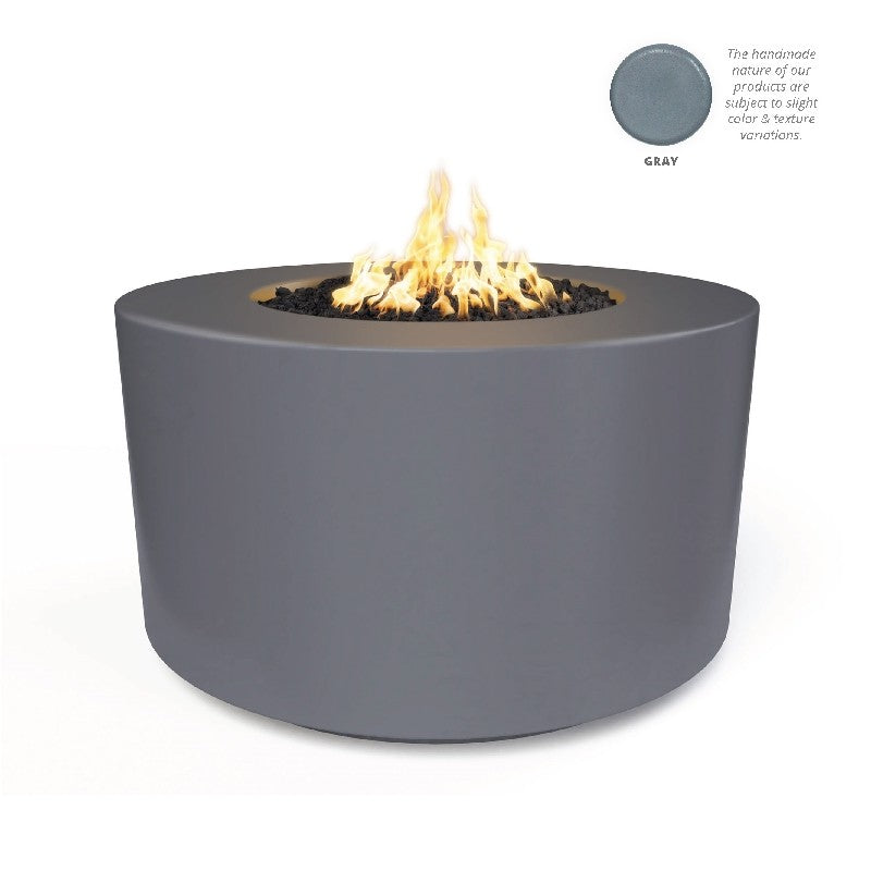 The Outdoor Plus - Florence 42 Inch Concrete Match Lit Fire Table, Gray, Liquid Propane Gas-United Backyard