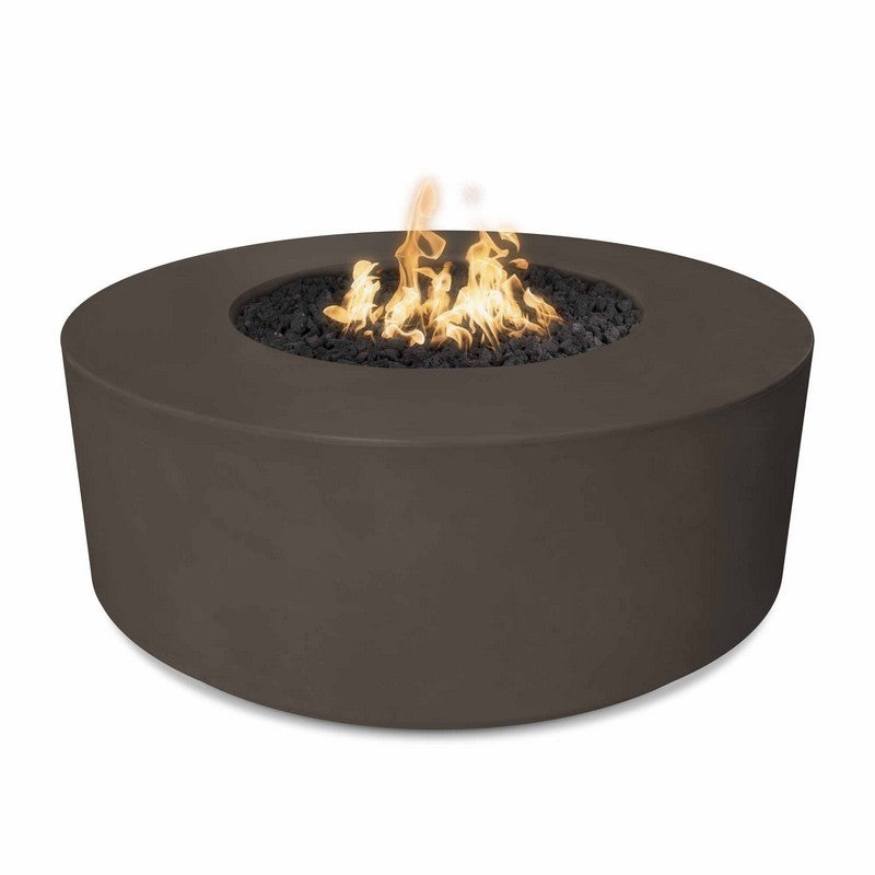 The Outdoor Plus - Florence 54 Inch Concrete Match Lit Fire Pit, Rustic Moss Stone, Natural Gas-United Backyard