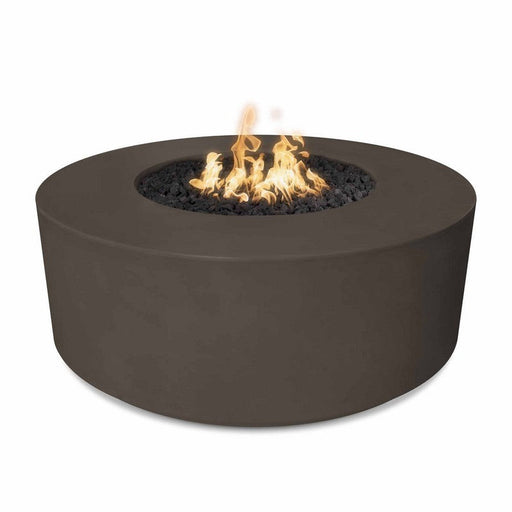 The Outdoor Plus - Florence 54 Inch Concrete Match Lit Fire Pit, Rustic Moss Stone, Natural Gas-United Backyard