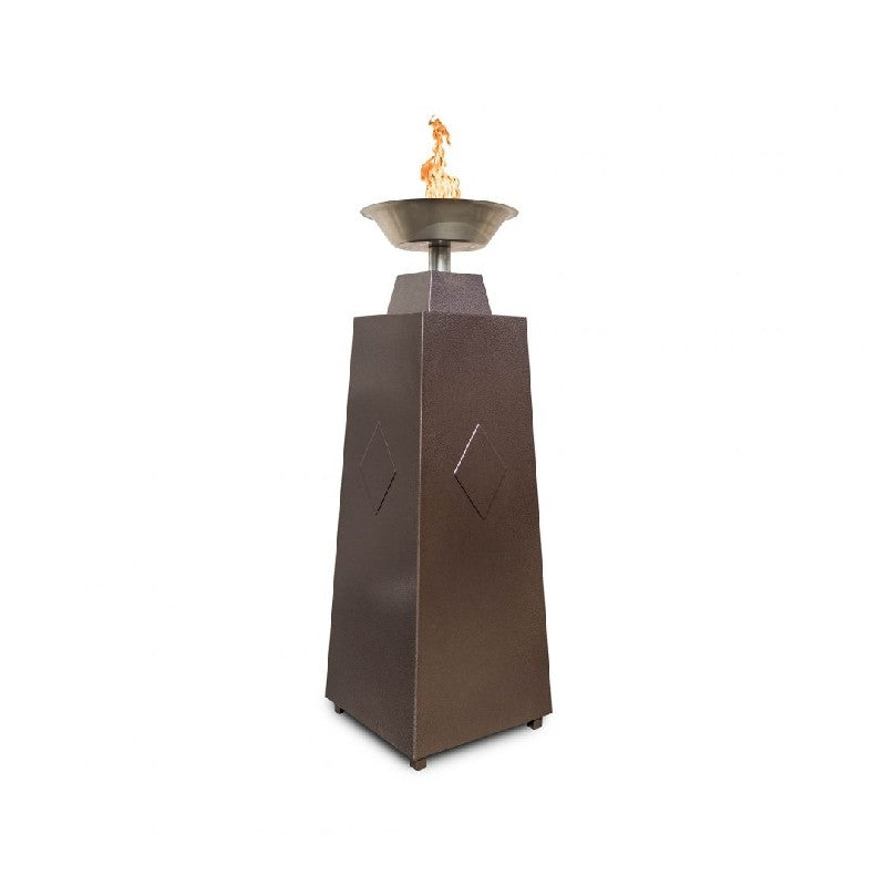 The Outdoor Plus - Granada 22 Inch Galvanized Steel Match Lit Fire Tower, Black, Liquid Propane Gas-United Backyard