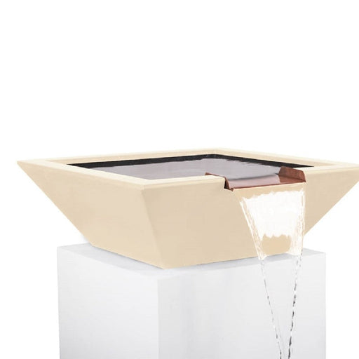 The Outdoor Plus - Maya GFRC Concrete Square Water Bowl - Vanilla-United Backyard