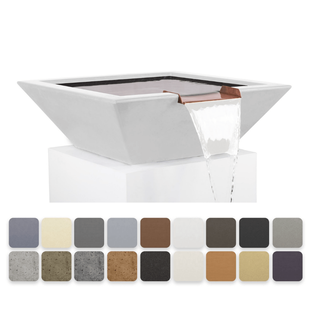 The Outdoor Plus - Maya GFRC Concrete Square Water Bowl-United Backyard