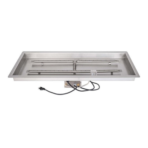 The Outdoor Plus - Stainless Steel 84 Inch x 12 Inch Rectangular Drop-In Pan and 72 Inch H-Burner - 110V Electronic Ignition-United Backyard