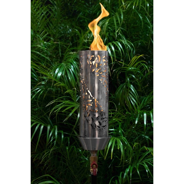 The Outdoor Plus - Tiki Original TOP Torch & Post Complete - Stainless Steel - Natural Gas-United Backyard